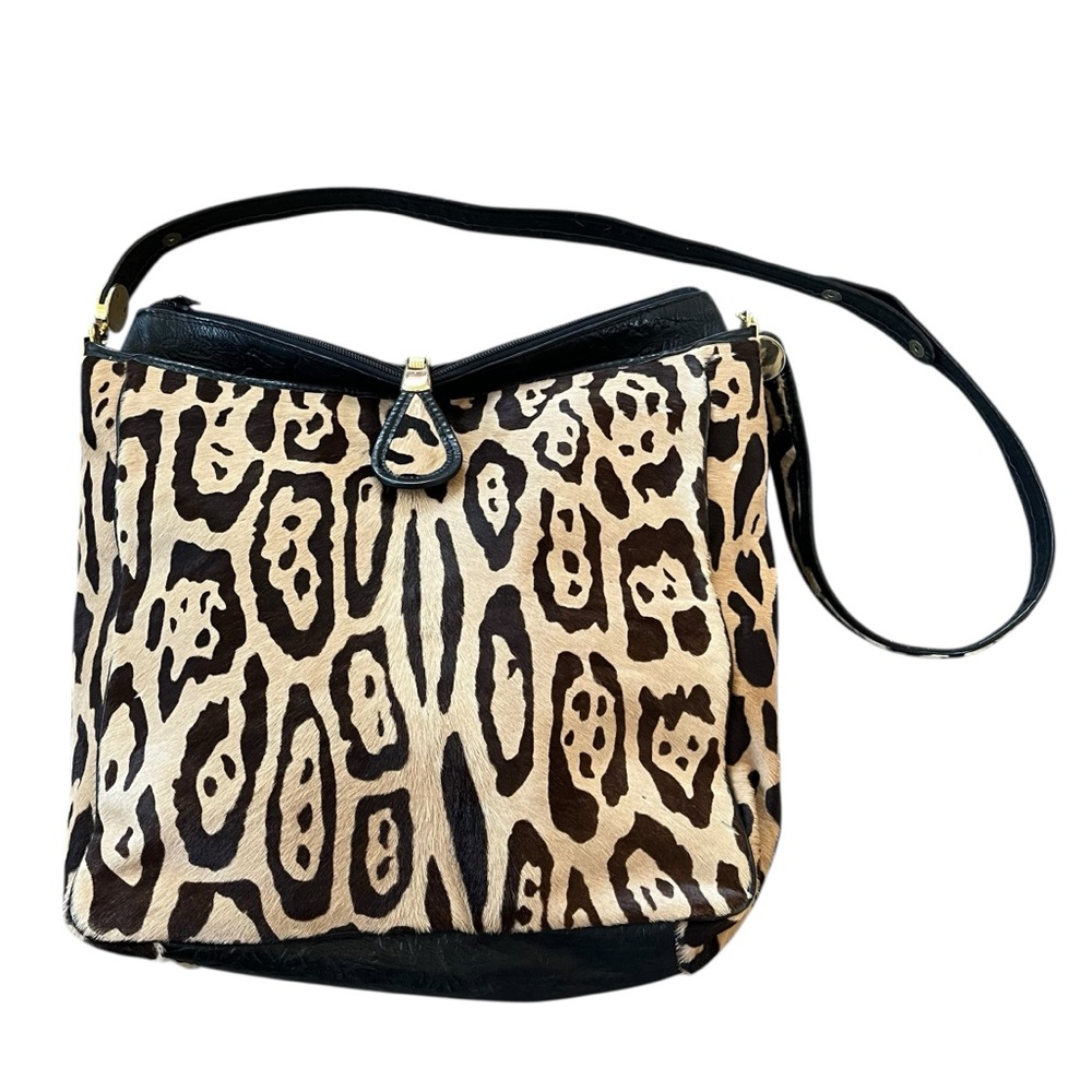Leopard Print Shoulder Bag with Black Trim - Picture 13 of 13